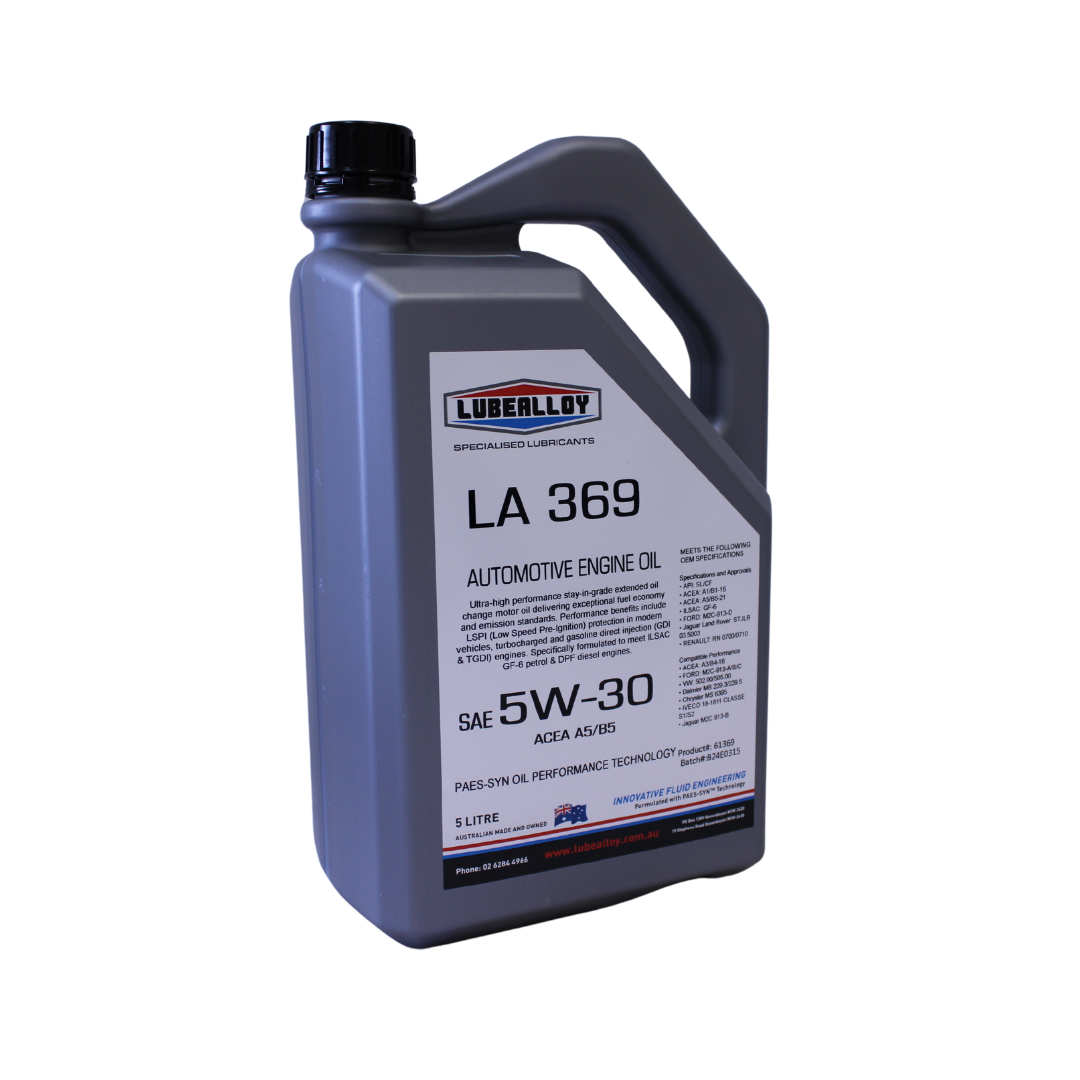 LubeAlloy LA369 5W-30 SN/CF ACEA A5/B5 913 LSPI Engine Oil
