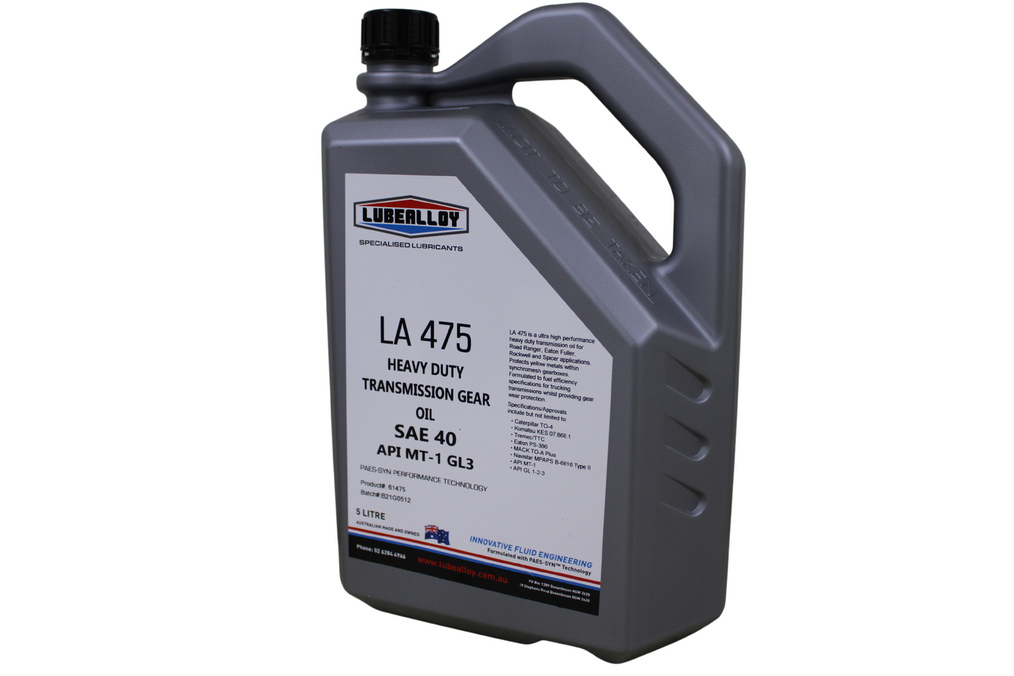 LubeAlloy LA 475 Road Ranger Trans SAE 50 Gear Oil PAES