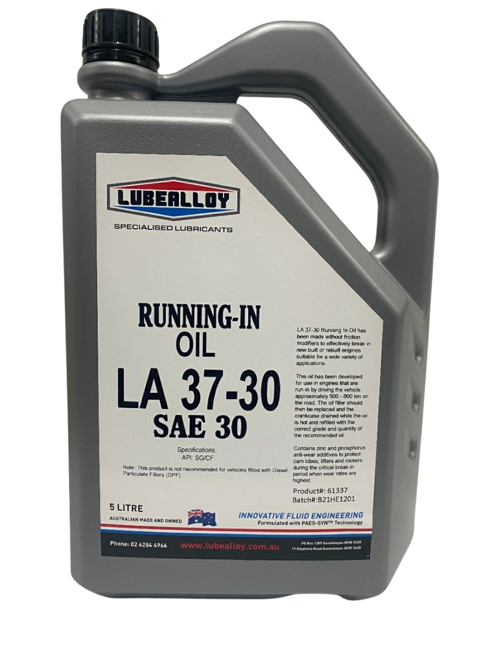 LubeAlloy Running-in Oil LA37-30 SAE 30